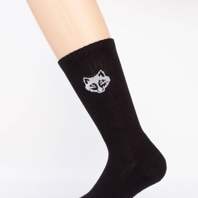 Wolf Men's Sport Socks Black Background