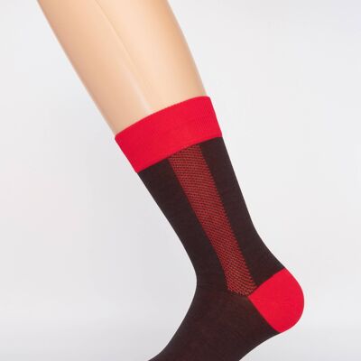 Men's Red Socks With Greek Stripe