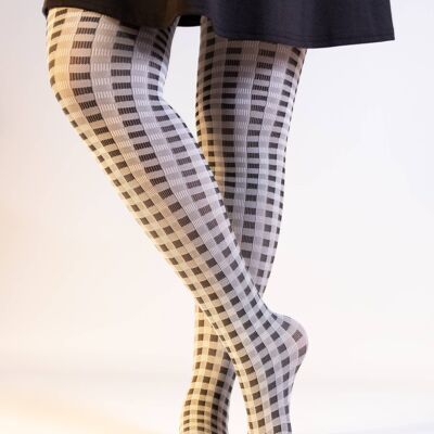 70 Den Checkered Patterned Tights