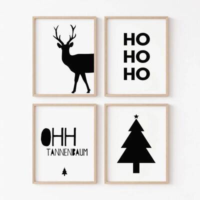 Weihnachtsdeko Poster Set