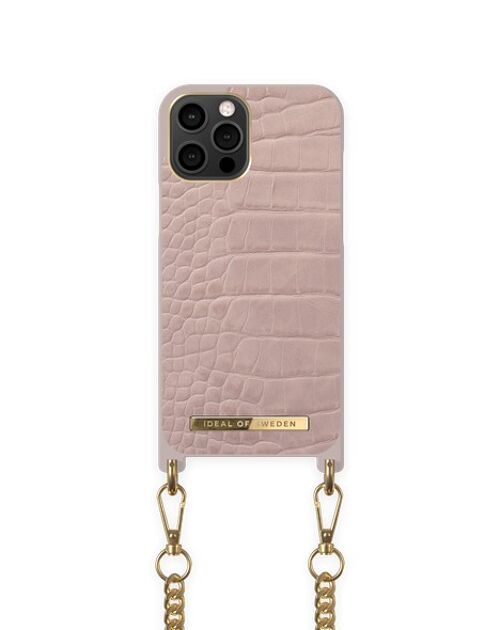 Necklace CaseiPhone 12 PRO MAX Misty Rose Croco