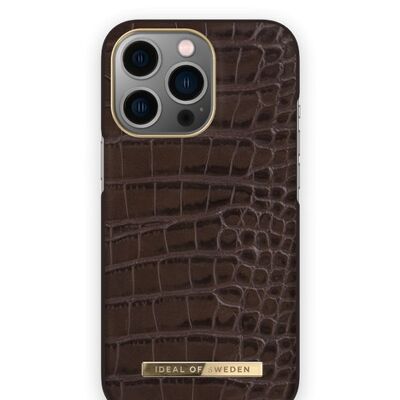 Custodia Atelier per iPhone 13P Deep Walnut Croco