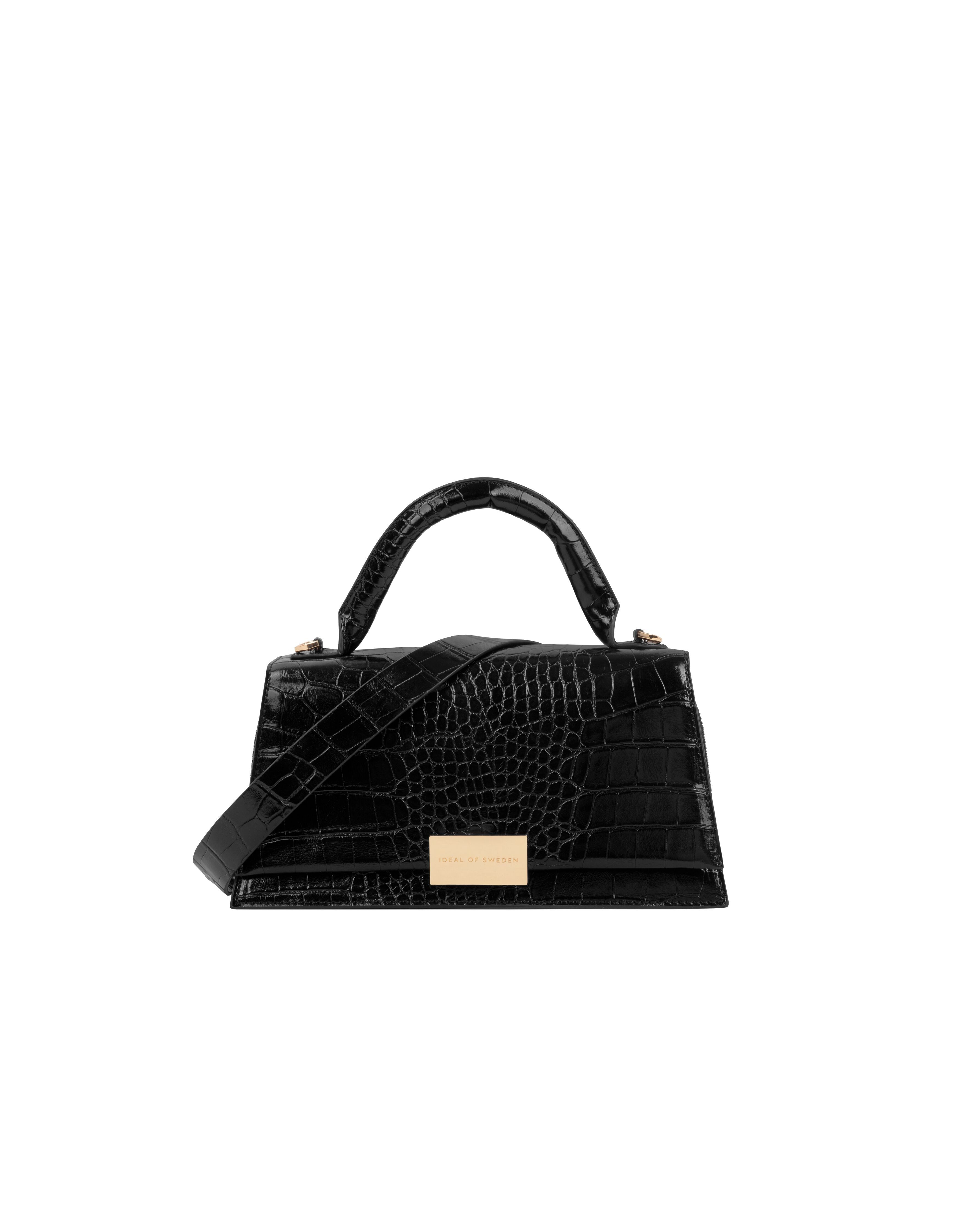 Bolso Valentina Top Handle Black Croco