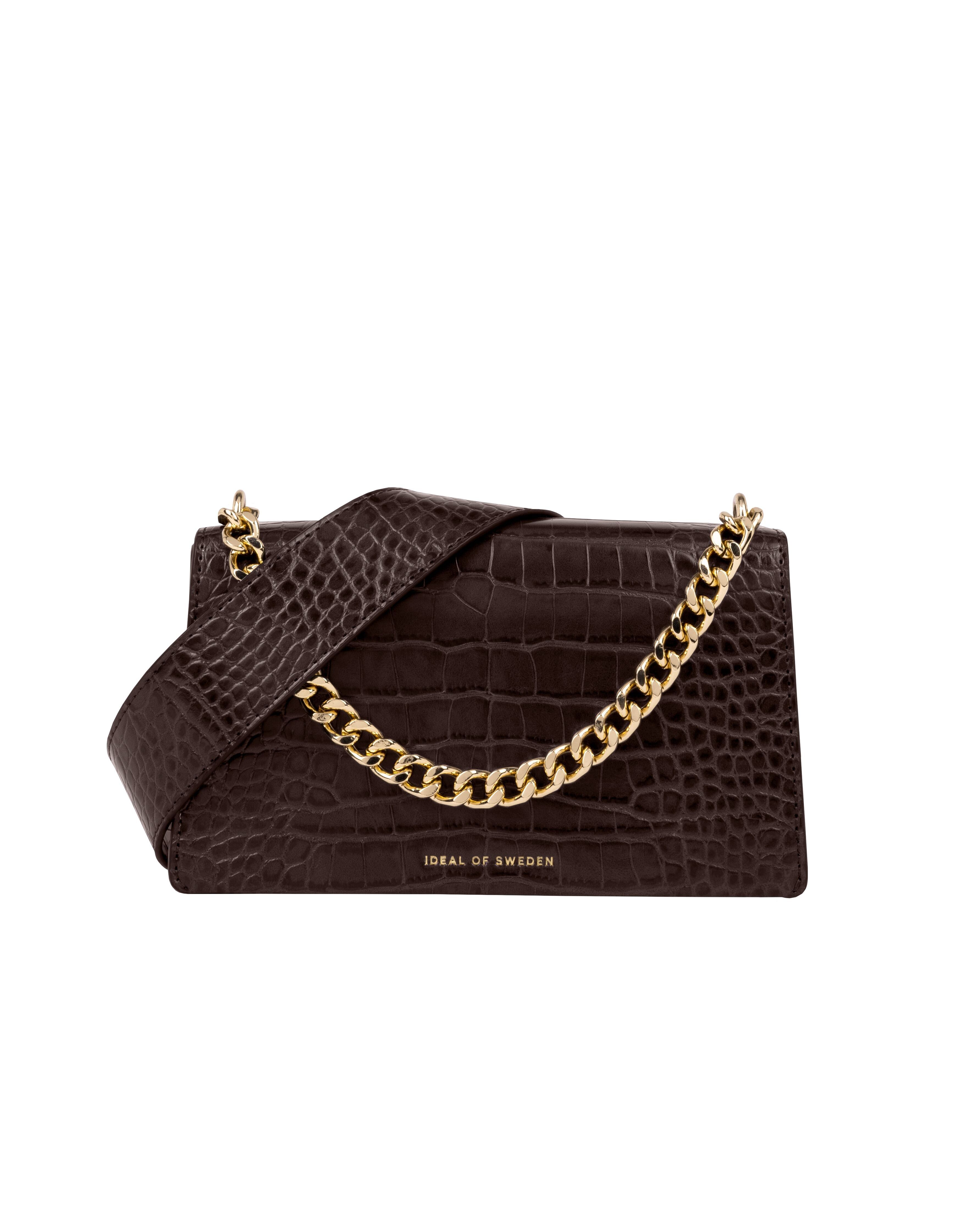 Medium Lia Baguette Deep Walnut Croco