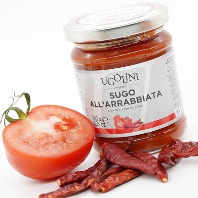 Sugo all'arrabbiata, salsa di pomodoro 180 gr Hecho en Italia
