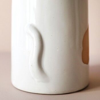 Vase chat en céramique texturé 2