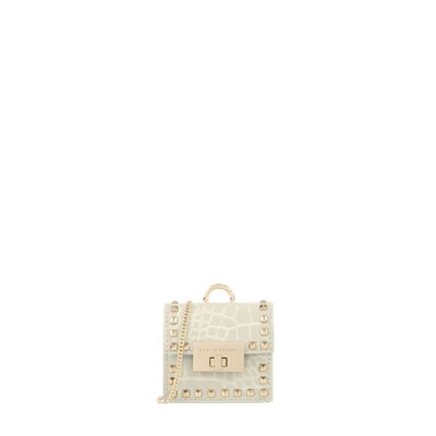 Bolso Zoe Mini AirPods Beatstuds Crema Croco