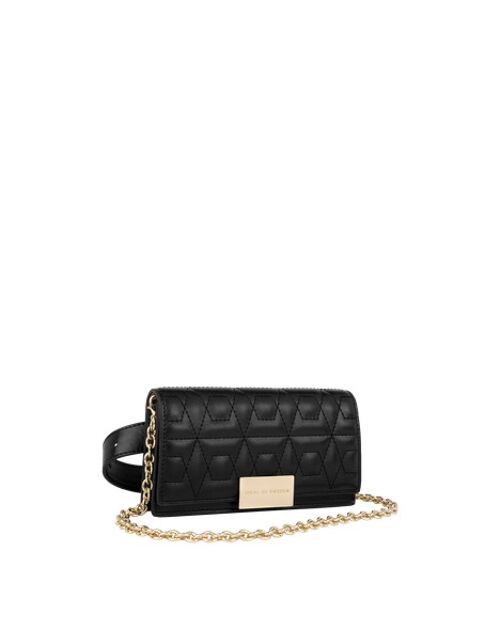 Cecile Multi Chain Bag Quilted Black Gold