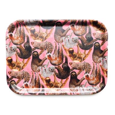 Sleuth of Sloths Print Small Wooden Tray