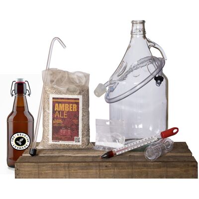 PACK AMBRA Kit per la produzione di birra da 5 litri e 6 bottiglie da 75cl