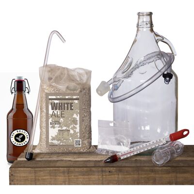 PACK WHITE Ale Kit per la produzione di birra per 5 litri di WHITE Ale e 15 bottiglie da 33cl
