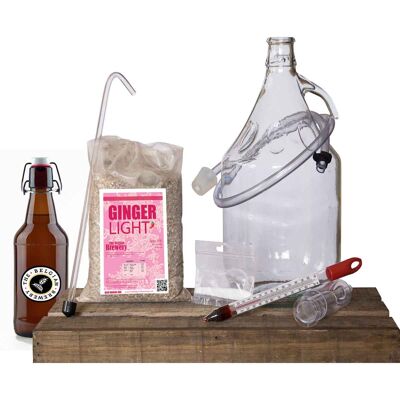 PACK GINGER Light Beer brewing kit for 5 liters of GINGER Light Beers & 15 bottles 33cl