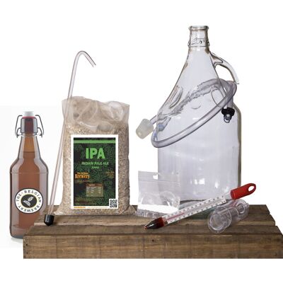 PACK Kit per la produzione di birra IPA per 5 litri di Birre Ambrate IPA e 6 bottiglie da 75cl