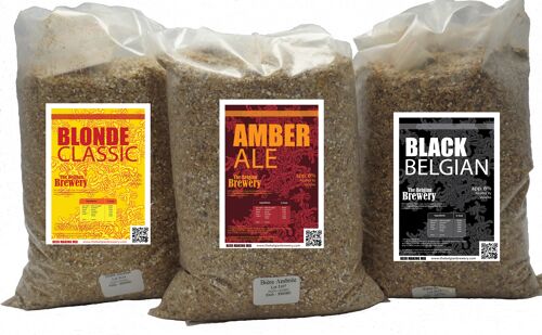 Recharge BLOND – AMBER – BLACK Belgian Beer - Home Made Beer Kit pour 3x5 litres de bières BLONDE – AMBER – BLACK faites Maison