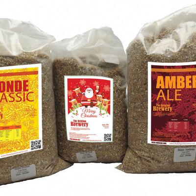 BIONDA – NATALE – AMBRA Ricarica Birra - Kit Home Made Beer per 3x5 litri di birre BIONDE – NATALE – AMBRA artigianali