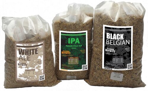 Recharge WHITE Ale – IPA – BLACK Belgian Beer - Home Made Beer Kit pour 3x5 litres de bières BLANCHE – IPA Amber – BLACK Belgian faites Maison