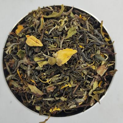 Té negro con fresa y ruibarbo