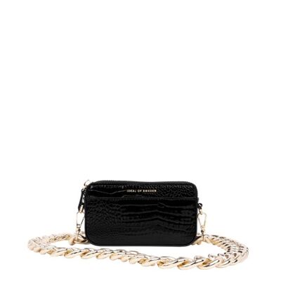 Bolso con cadena Nano Neo Noir Croco