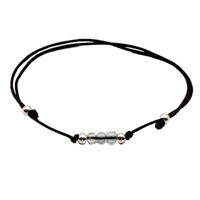 Apatit Edelstein Armband, 925 Silber, Ø 4mm, Perlenverschluss