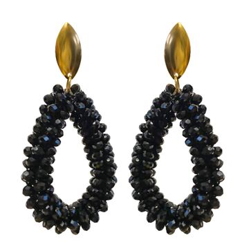 Boucles d'oreilles de fête à paillettes noires