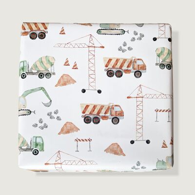 wrapping paper "construction site"