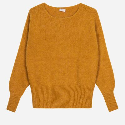 Pull en maille cocooning et ample LEBOUM ocre