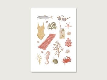 Carte postale "Collage de la mer" 2