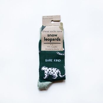 Chaussettes léopard des neiges | Chaussettes en bambou | Chaussettes Vert d'Eau 4