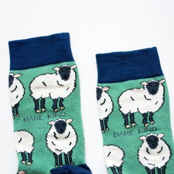 Chaussettes de mouton | Chaussettes en bambou | Chaussettes vertes | Chaussettes de ferme 3