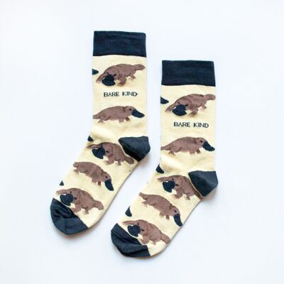 Platypus Socks | Bamboo Socks | Pastel Yellow Socks