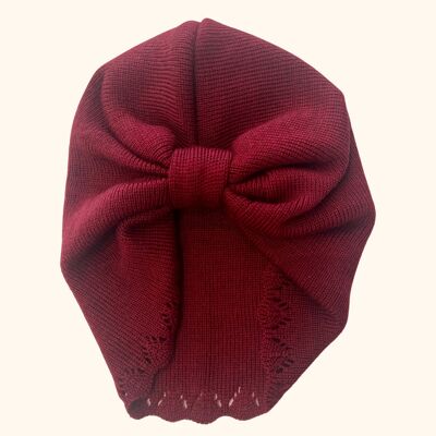 LUSSY Merino Wool Turban - Burgundy