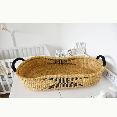 Cesta para cambiar pañales NEGRO - Bolga Moses Fair Trade