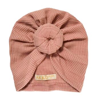 Turban Coton Epais KAYE - Bois de Rose ou Ecru 1