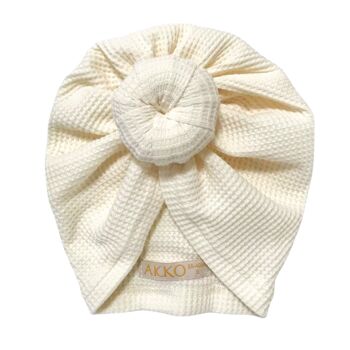 Turban Coton Epais KAYE - Bois de Rose ou Ecru 2