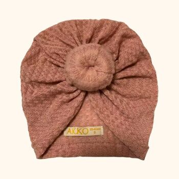 TURBAN Lina - Tricot chaud Rose Pâle