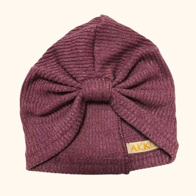 Turban ROSA - Warmer Strick Pflaume oder Kamel