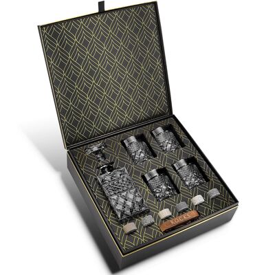 Whisky Decanter With Glasses & Chilling Stones Gift Set