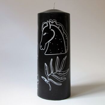 Pack de bougies piliers design gréco-romain noir et blanc - Cadeau, Déco, Tendance, Jeune & Noël 4
