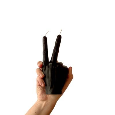 Big Candle - Black Hand candle - Peace symbol shape - Gift, Deco, Trendy, Young & Christmas