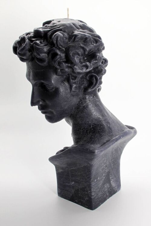 Black Hermes XL Greek God Head Candle - Roman Bust Figure - Gift & Deco
