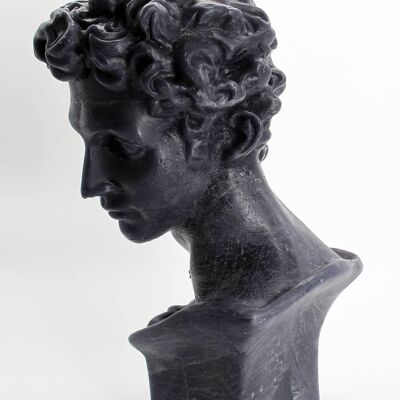 Black Hermes XL Greek God Head Candle - Roman Bust Figure