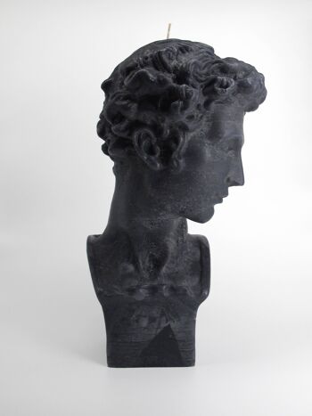 Grande Bougie - Bougie Tête de Dieu Grec Hermes XL Noire - Figure Buste Romain - Cadeau, Déco, Tendance, Jeune & Noël 2