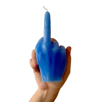 Hellblaue Handkerze – Original F*ck-Geste – Geschenk, Deko, Trendy, Jung & Weihnachten