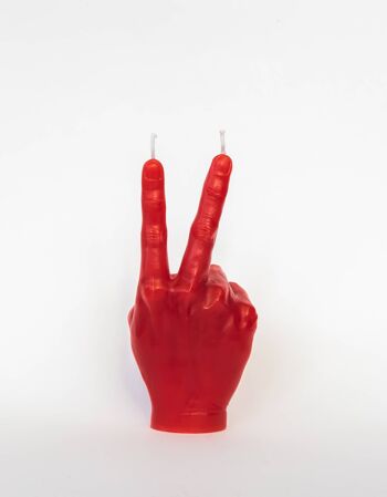 Bougie main rouge - Forme symbole de paix - Cadeau, Déco, Tendance, Jeune & Noël 2