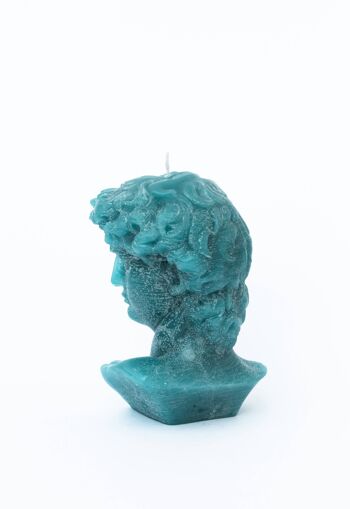 Bougie Tête Grecque David Turquoise - Figure Buste Romain 3