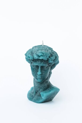 Bougie Tête Grecque David Turquoise - Figure Buste Romain 2