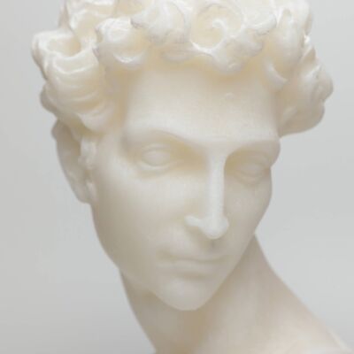 Weiße Hermes XL griechische Götterkopfkerze – römische Büstenfigur