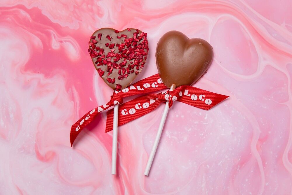 Milk Chocolate & Raspberry Heart Lolly – 24 x 18g