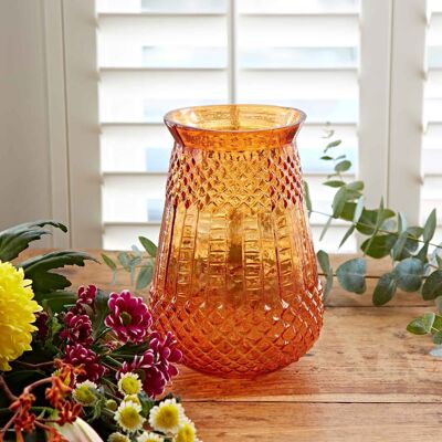 Orange Vase aus recyceltem Glas