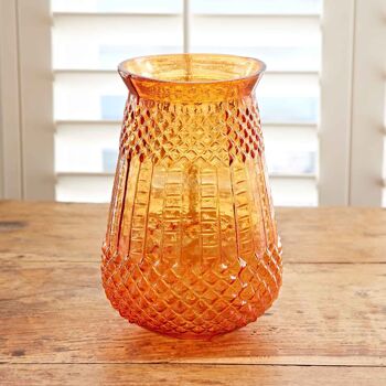 Vase en verre recyclé orange 3